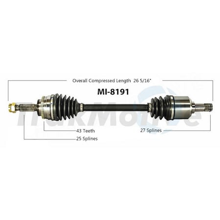 Surtrack Axle Cv Axle Shaft, Mi-8191 MI-8191